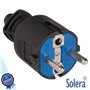 Ficha Schuko Macho 16A/250V Preta Solera