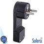 Ficha Schuko Macho C/ Terra Anel Extração 220V Preta Solera