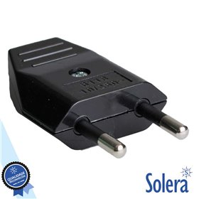 Ficha Alimentaçâo Ac Plana Macho Preta 250V Solera