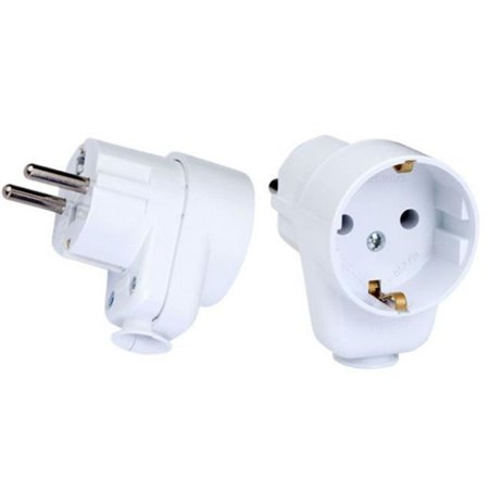 Ficha Schuko Macho 90º C/ 1 Saída 16A