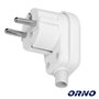 Ficha Schuko Ângular 90º Macho 16A Branca Orno