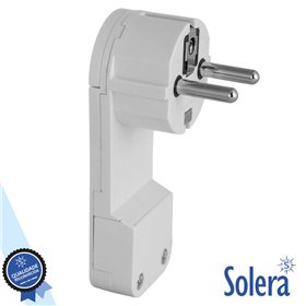 Ficha Schuko Macho C/ Terra Anel Extração 220V Branco Solera