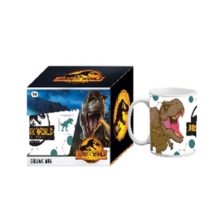 Caneca gb eye cerâmica mundo jurássico em caixa de presente