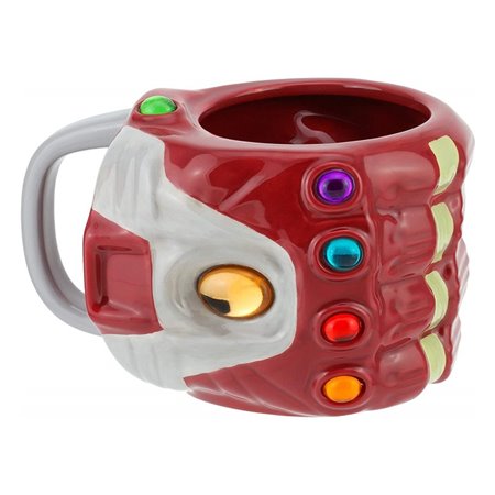Caneca 3d xl paladone maravilha os vingadores manopla do infinito com pedras preciosas