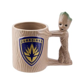 caneca 3d paladone marvel guardiões da galáxia groot