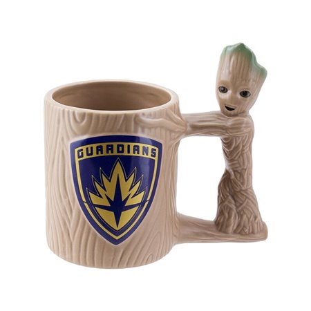 caneca 3d paladone marvel guardiões da galáxia groot