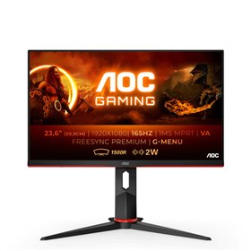 Monitor led de 23,6 polegadas aoc c24g2ae fhd 165hz 1ms 2x hdmi 2x dp curvo