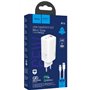 Carregador Tipo GaN 1* USB-A e 2* USB-C, de 65W Hoco N16 - Branco