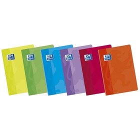 Caderno Oxford School Classic A5+ com capa flexível e grampos - Pautado com 2,5 polegadas e margem - 48 folhas - Cores sortidas