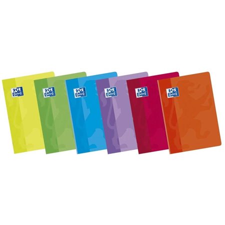 Caderno Oxford School Classic A5+ com capa flexível e grampos - Pautado com 2,5 polegadas e margem - 48 folhas - Cores sortidas