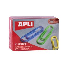 Pacote com 100 Clips Apli nº 2 de 32 mm - Cores Sortidas
