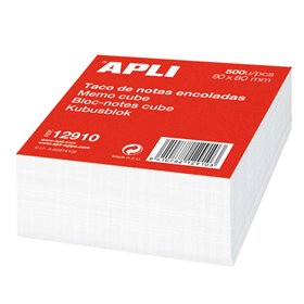 Bloco Apli com 500 folhas de 80x80mm - Folhas coladas - Branco