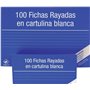Pacote com 100 fichas pautadas listradas Mariola nº 2 para arquivo - Medidas: 125 x 75 mm - Brancas