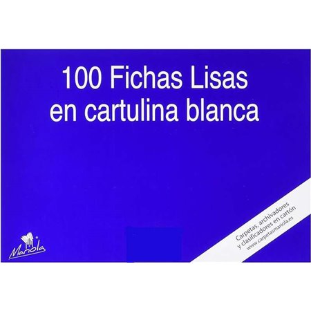 Pacote com 100 fichas de índice lisas Mariola nº 5 para arquivamento - Medidas: 215 x 160 mm - Cor: Branca