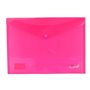 Envelope para documentos Ingraf A4 - Fecho de pressão - Polipropileno transparente - Rosa