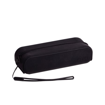 Estojo Enri com 1 compartimento - Feito de silicone - Alça de mão - Preto