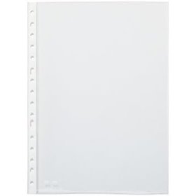 Pacote com 100 capas transparentes Pardo com múltiplos furos, 60 mícrons - Acabamento casca de laranja - Reforço branco
