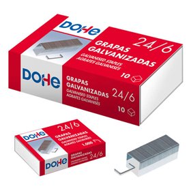 Caixa com 1000 grampos galvanizados 24/6 da Dohe
