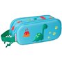 Estojo Safta Dino - 2 Compartimentos com Zíper - Alça Lateral - Azul