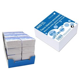 Bloco de notas colado Bismark, 400 notas, 85x85mm - Branco