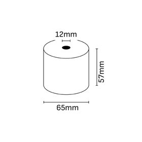 Rolo de papel térmico Oqonos 57x65x12mm, livre de BPA, certificado FSC
