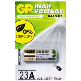 Pacote com 1 pilha alcalina GP 23A 12V