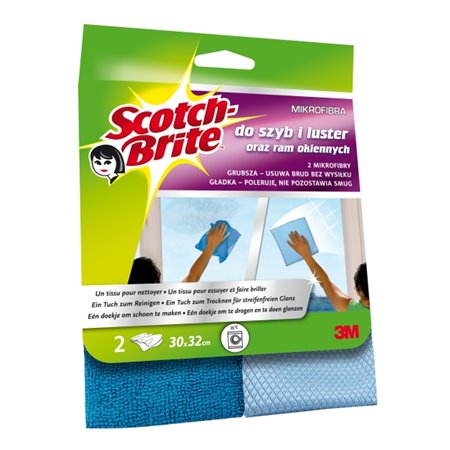 Pano de limpeza de vidros de microfibra Scotch-Brite - Azul