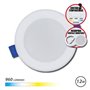 Luminária de embutir circular Elbat 12W - 960lm - Seletor de 3 temperaturas + Montagem na parede - Branca