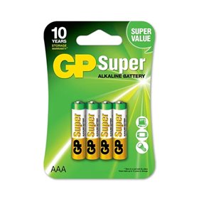 Pacote com 4 pilhas alcalinas super LR03 AAA de 1,5 V