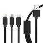 Cabo Usb-A 2.0 / Micro Usb-B Iphone 8P Usb-C Preto