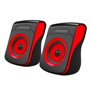 Conjunto 2 Colunas Pc 2.0 2X3W Usb Preto/Vermelho Flamenco