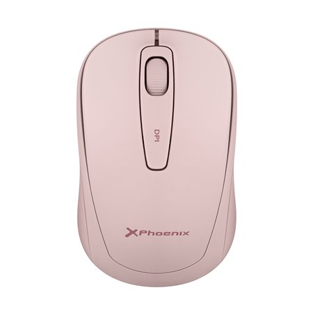 Phoenix m250 mouse wireless 2.4 ghz usb receiver até 1600 dpi compatível com pc mac laptop cor rosa