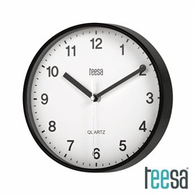 Relógio de Parede Redondo Preto Ø20cm Teesa