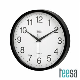 Relógio de Parede Redondo Preto Ø25cm Teesa