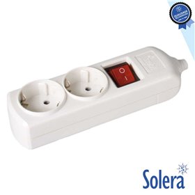 Tomada Elétrica C/ 2 Saídas Schuko Interruptor Solera