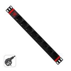 Rack power strip wp 1u 8 plugues schuko com interruptor