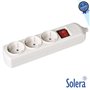 Tomada Elétrica C/ 3 Saídas Schuko Interruptor Solera