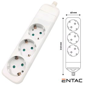 Tomada Elétrica C/ 3 Saídas Schuko Entac