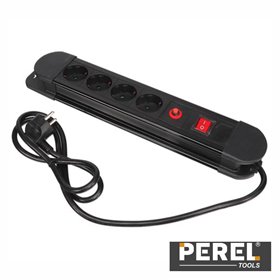 Tomada Elétrica C/ 4 Saídas Interruptor Proteção 1.5M Perel