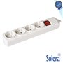 Tomada Elétrica C/ 4 Saídas Schuko Interruptor Solera