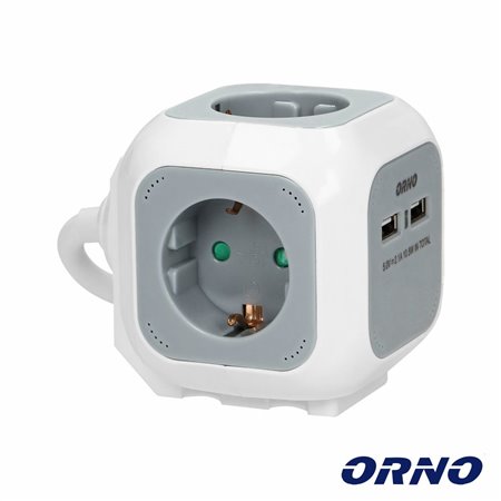 Tomada Elétrica C/ 4 Saídas E 2 Usb-A 1.4M Orno