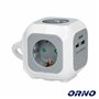 Tomada Elétrica C/ 4 Saídas E 2 Usb-A 1.4M Orno