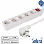 Tomada Elétrica C/ 5 Saídas Interruptor 1.5M Branca Solera