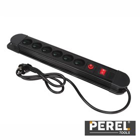 Tomada Elétrica C/ 6 Saídas Interruptor Proteção 1.5M Perel