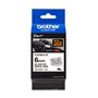 Fita laminada brother tzefx211 texto preto sobre fundo branco - 6mm de largura - 8m de comprimento