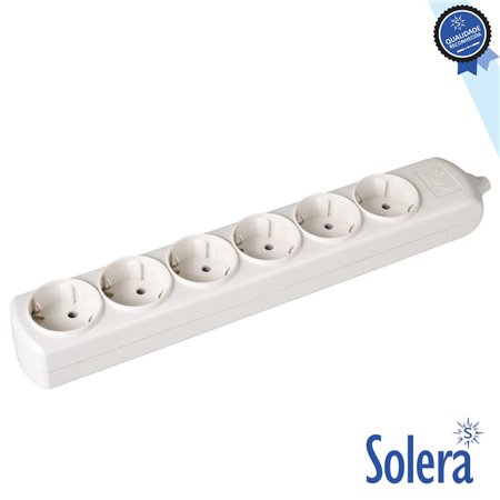 Tomada Elétrica C/ 6 Saídas Schuko Solera