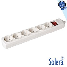 Tomada Elétrica C/ 6 Saídas Schuko Interruptor Solera