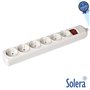 Tomada Elétrica C/ 6 Saídas Schuko Interruptor Solera