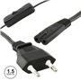 Cabo Alimentação Ac Plano / Tipo 8 Iec C7 C/ Interruptor1.5M