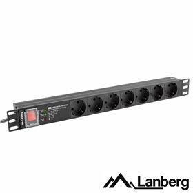 Tomada Elétrica C/ 7 Saídas Interruptor P/ Rack 19" Lanberg